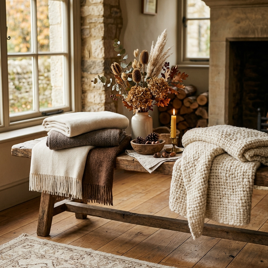 Collezione autunno inverno plaid in lana grossa